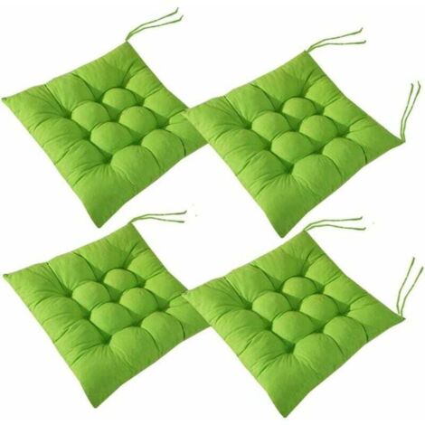 4 Coussins de Chaises Carrés 40x40 Coussins de Siège Décoration Maison Coussin Mat Matelassée,Confortable et coloré - Idéal pour intérieur et extérieur (Vert) (1/5)