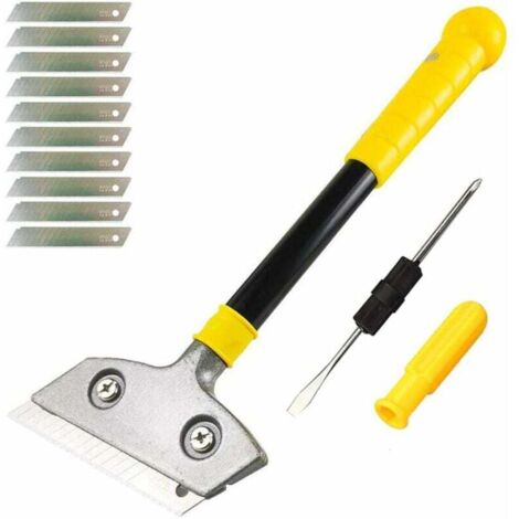 Grattoir pour Plaque avec 10 Lames Métalliques, Heavy Duty Scraper, Universel Grattoirs pour Vitre, Vitrocéramique, Plaque à Induction, Voiture, 30cm10cm (avec tournevis) (1/5)
