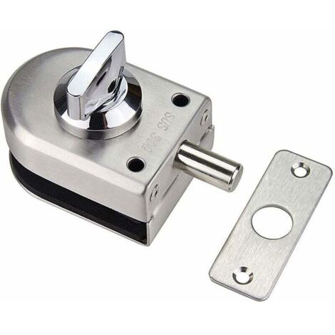 Serrure de Porte Sécurité Anti-Vol de Porte en Verre Verrou D'acier Inoxydable de 1012mm Ouvrez/Fermez l'utilisation de Salle Bains Bureau D'hôtel de Maison (1/5)