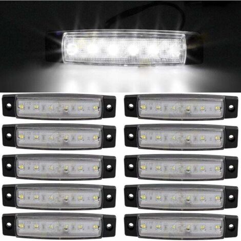 10 pcs 9,7 cm 6 LED côté 12V LED MARKER Remorque Feux de gabarit pour camion, marqueur lumière Ambre, partie arrière Feu de Gabarit, camion Cab Feux de gabarit, RV Convoi