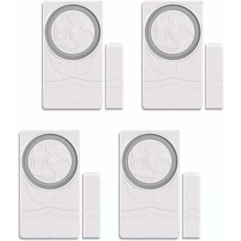 Lot De 4 Alarmes De Porte De Sécurité pour La Maison, Détecteur D'ouverture De Fenêtre Magnétique, Carillon D'alerte Antivol 110 DB pour Tiroirs De Garage, Coffres-Forts