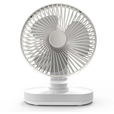 Ventilateur de Bureau, Auto Oscillant Ventilateur à Batterie Silencieux 16.5CM, 4 Vitesses Refroidissement de la Table, 4000 mAh USB Rechargeable Fonctionnement sur Batterie, Silber (1/5)