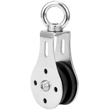 Poulie de Bloc, Roue de Traction à Rotation à 360 °, Poulie de Bloc en Acier Inoxydable, Charge 300 kg, Accessoires de Fitness (1/5)