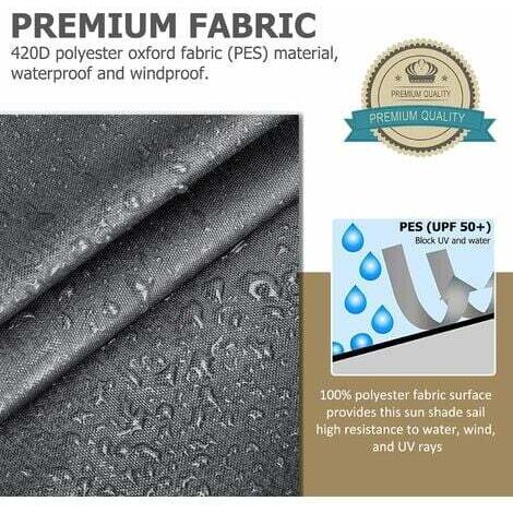Voile d'ombrage Rectangulaire, Résistant et Respirant pour Jardin Terrasse Camping Fête Piscine, Anti UV, avec Corde (2x3m, Gris) (1/4)