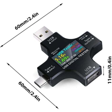 Tester USB Multimetro YOJOCK 3.7-32V 0-5.1A | Voltmetro Amperometro Con Display LCD A Colori Per Misurare Capacità E Potenza