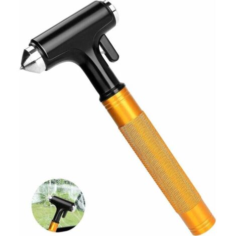 Marteaux de Secours, Fenêtre de Voiture Marteau Métal Portable Coupe Ceinture Outil Antidérapage, Briser Vitre et Fenêtre, Adapté pour Le Camping, Randonnée en Plein air, Voyage (1/5)