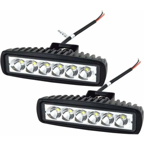 Phare de Travail LED Barre LED 12V 18W 15cm Projecteur LED Voiture Etanche IP67 Spot Feux Antibrouillard LED Feux de Travail pour 4x4 Moto Voiture Camion Tracteur SUV Bateau