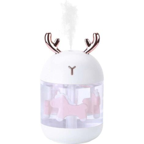 Mini Humidificateur D'air,Portable Humidificateur d’AirMaison,humidificateur d'air bébé,Arrêt Automatique Sans Eau de L'humidificateur de Bureau USB pour la Maisonla Chambre à Coucherle Bureau (Blanc) (1/5)