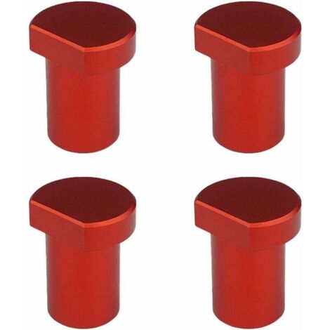 Lot de 4 colliers de serrage en alliage d'aluminium pour établi de travail du bois, bouchon de positionnement pour trou de chien de 19 mm (19 mm, rouge) (1/5)