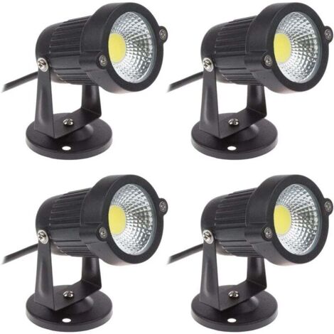 Lot de 4 Spot LED Cob 5W 220V Spots Jardin Orientables Luminaires Extérieur Jardin Terrasse（Blanc Froid） (1/5)