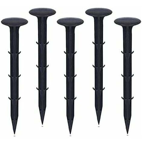 Plastique Piquets de Fixation de Jardin,pour Jardin pour la Fixation des Tissus Anti Mauvaises Herbes Protection Contre Les UV (200 pièces, Noir) (1/5)