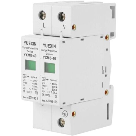 220V 40KA 2P Parafoudre Protecteur de Surtension Domestique Voltage Surge Arrester Device Dispositif de Contre les Surtensions (1/5)