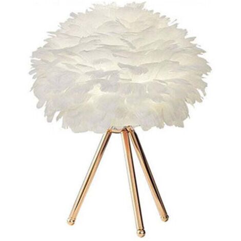 Lampe de table LED plume avec bouton poussoir lumière tamisée décorative or bureau lit veilleuse prise ue prise ue type 1 triangulaire (1/5)