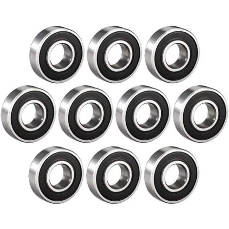 10 Pcs Roulements à Billes Durable en Acier Multi-Usage Durable Etanche Rainure Profonde 6001-2RS Roulements à Billes (12x28x8mm)