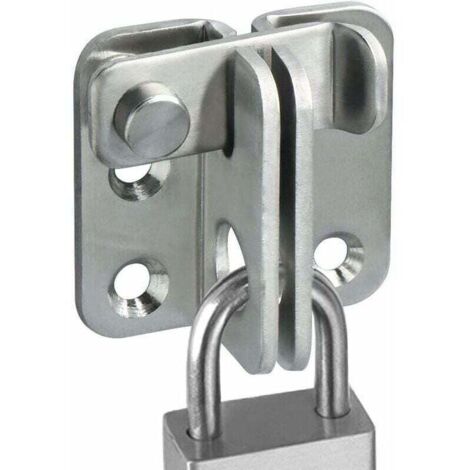Serrure de porte coulissante cadenas moraillon loquet de porte loquet crochet antivol, finition inox brossé