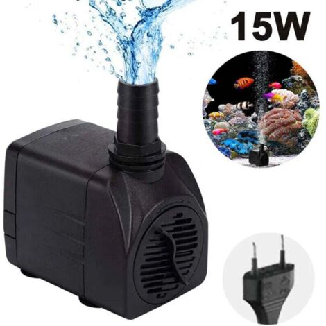 Pompe submersible, Pompe fontaine,pompe à eau ultra silencieuse avec avec cordon d'alimentation de 5 pieds, 1buses pour aquarium, aquarium, statuaire, culture hydroponique, 15W (1/5)