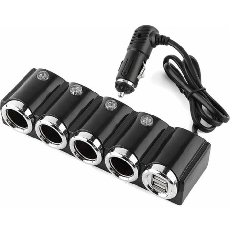Allume-Cigare DC 12V / 24V USB 4 Voies Universel Voiture USB Cigarette Charge Rapide Adaptateur Populaire (1/5)