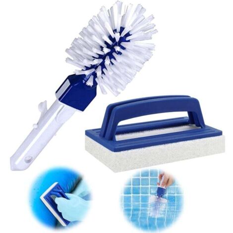 Brosse Éponge Ligne d'eau Brosse de Piscine en Plastique Piscine Tête de Brosse Brosse de Nettoyage de Piscine Kit d'Accessoires de Nettoyage pour Piscine Spa Baignoires Murs Carrelage Plancher 2 PCS (1/5)