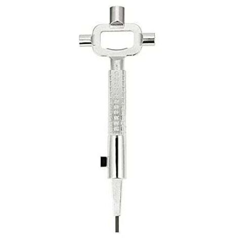 Multi Fonction Clef Carré, Clé en Croix, Clé de Construction Universelle, Clé avec Echelle, Clé universelle pour Armoires Electriques, Peut Etre Utilisé pour Mesurer la Longueur de la Bouteille Gaz (1/5)