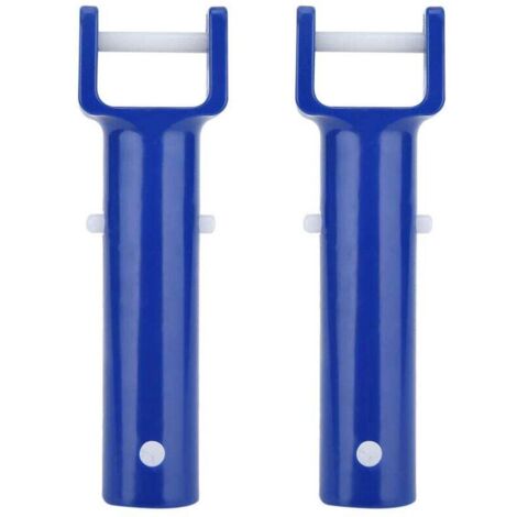 2pcs tête de v poignée Bleu Piscine v Forme Clip Brosse Manche de Remplacement de la tête pour Piscine Accessoires (1/5)