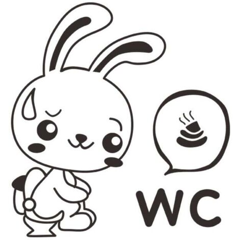 Cartoon Lapin Toilettes Stickers WC drôles Stickers muraux pour Cartoon Animale Salle de Bains Décoration (1/5)