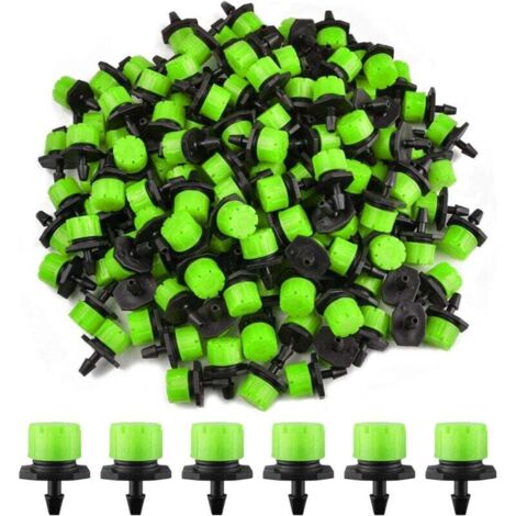 200pcs Goutteur Irrigation Réglable, 1/4'' Système Dirrigation Goutte à Goutte Micro Flow Drip Head Buses de Brouillard Dirrigation pour Jardins Potagers ou Massifs de Fleurs (1/5)