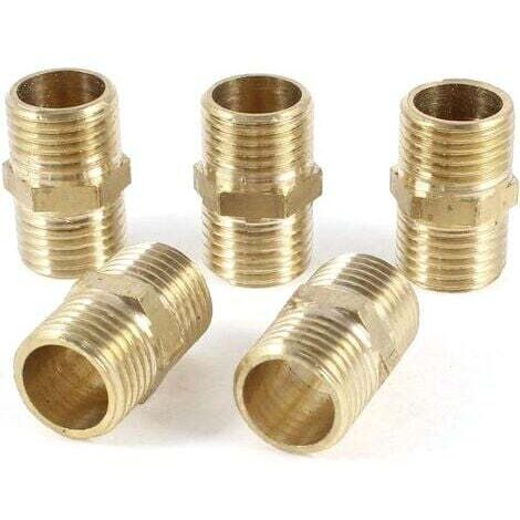 5 M PT 1/4" vers mâle 1/4" PT droit en laiton, adaptateur de tuyau (1/3)