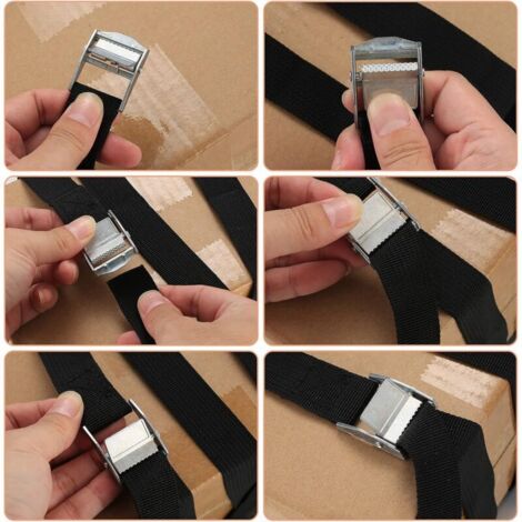 Gloglow Lot De 5 Sangles Fixation Nylon Réglables Pour Vélo - Noir - Accessoires Pompes, Bouteilles, Etc.