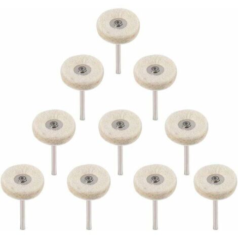 10Pcs Roue de polissage 25mm Laine Feutre Polissage Roues Foret Grinder Roues Brosses Outil Rotatif Avec Poignée (1/5)