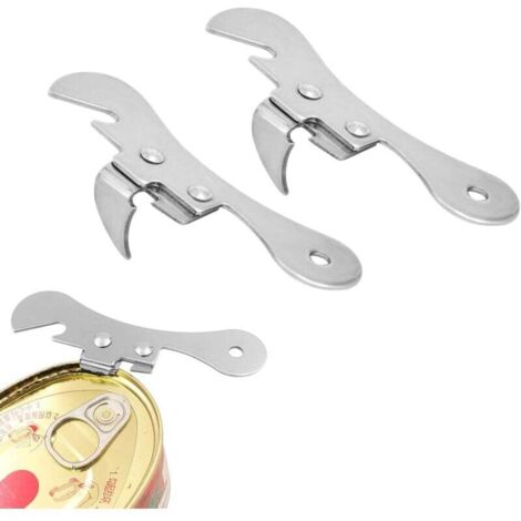 2 PiècesOuvre Boite, Ouvre-Bouteille, Ouvre Boite De Conserve, Ouvre Boite Manuel, Can Opener, Ouvre-Boîte à Bière, Ouvre Boite Papillon, Ouvre Boite Multifonction, Acier Inoxydable, Argenté, 9,7 Cm X (1/5)