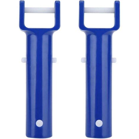 Clip de Piscine, Matériau ABS Bleu Piscine Pince en Forme de V Pince de Tête de Brosse Poignée de Rechange Accessoires de Piscine pour la Plupart des Têtes D'aspiration Standard 2 Pièces (1/5)