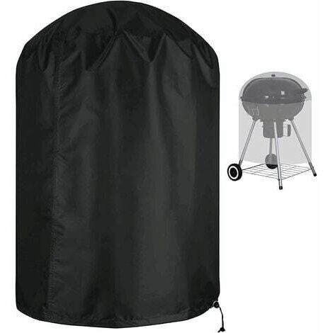 Housse pour barbecue Sphérique Imperméable Anti-déchirure Tissu Oxford 210D Anti-UV avec sangle latérale coupe-vent Noir Φ58 x 77 cm (1/4)