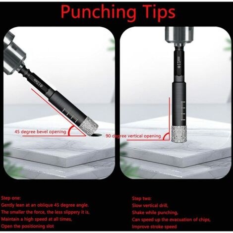Lot De 4 Forets Excentriques Pour Verre Et Carrelage - Diamètres 6, 8, 10, 12 Mm - En Carbure - Réduction Des Vibrations