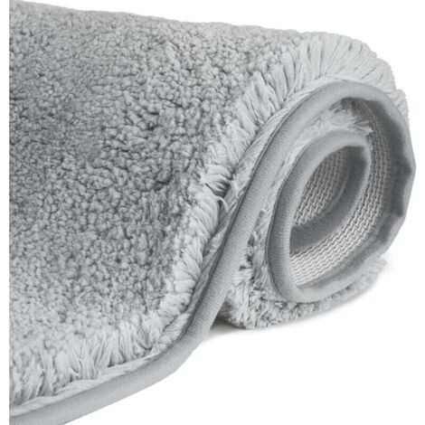 Tapis de Bain Antidérapant à Poils Longs en Microfibre, Tapis de Sol Lavable en Machine avec Microfibre Douces Absorbant l'eau pour la Baignoire, la Douche et la Salle de Bain (1/5)