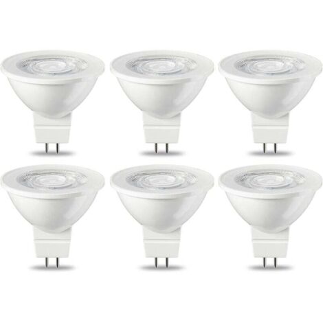 Lot de 6 ampoules LED GU5.3 MR16 5 W Blanc chaud non dimmable, 220 V [Classe énergétique G] (1/5)