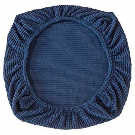 2 pièces Housses de chaise élastiques en élasthanne - Lavables - Pour chaises de bureau, salle à manger, bar, décoration de fête de mariage (bleu foncé) (1/5)