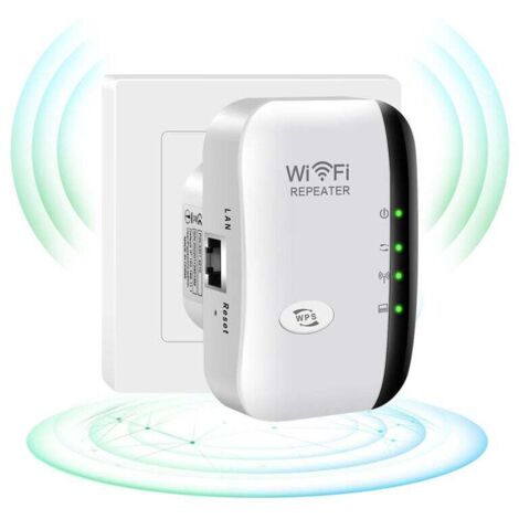 Amplificateur WiFi, Amplificateur Internet sans fil 2,4 G pour la Maison 300 Mbps Super boost Répéteur de Portée Wi-Fi Répéteur d'Amplificateur de signal WLAN, Configuration et couverture faciles,OUYL (1/5)