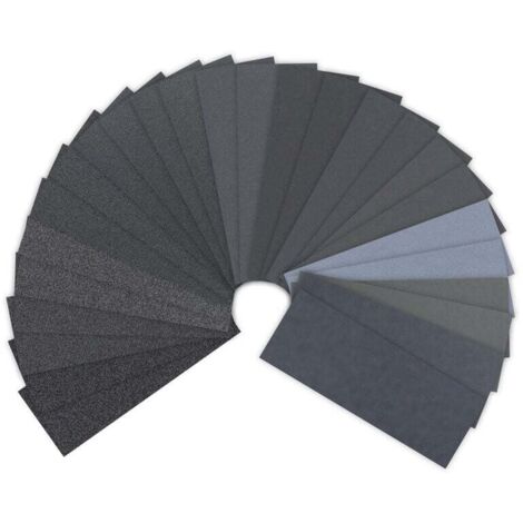 Papier de verre 60/120/240/400/600/800/1200/2000/2500/3000/5000/7000/10000 Grain Papier abrasif eau/sec 9 x 3,6 pouces, Utilisé pour polir le métal, le bois, les (26 Papier),