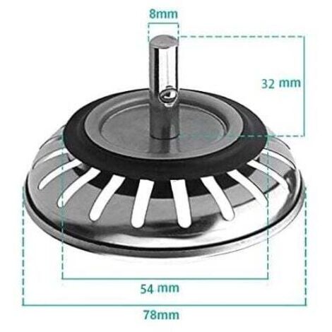 Panier amovible diamètre de l'acier inoxydable 78 mm accessoires pour évier de cuisine mise à l'eau fermeture de parapluie couvercle de lavabo (1/3)