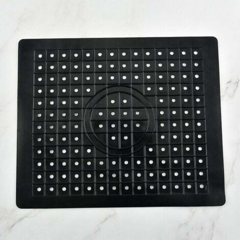 noir Lot de 2 tapis de protection pour évier de cuisine en caoutchouc antidérapant durable, facile à nettoyer et à couper soi-même. (1/5)