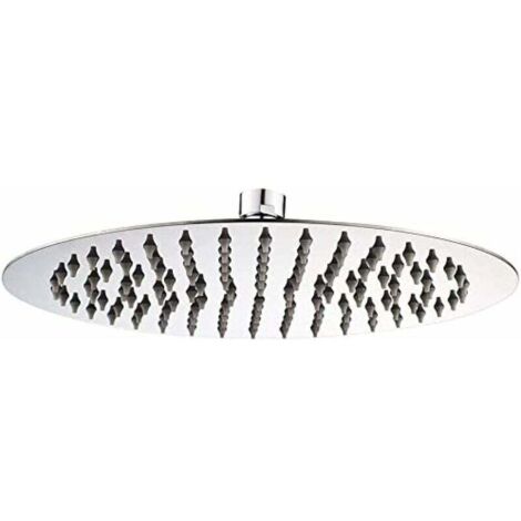 Pommeau de douche en acier inoxydable - Douche à économie d'eau, pommeau de douche rond de 15 cm, pommeau de douche pluie universel filetage 1/2 pouce, pivotant à 360°, inclinaison à 30°, facile à ins (1/5)