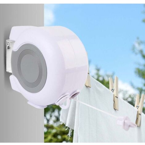 SNQ – Corde à linge rétractable 13m – Installation facile pour balcon et jardin – Design compact – Résistante aux intempéries (1/5)