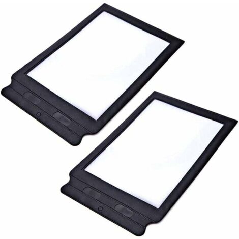 A4 Pleine Page Loupe de Lecture,2 Pack Grande Lecture Loupe 3 X Rectangulaire Loupe Malvoyant en Plastique pour Personnes Agées Vieux Père Mère