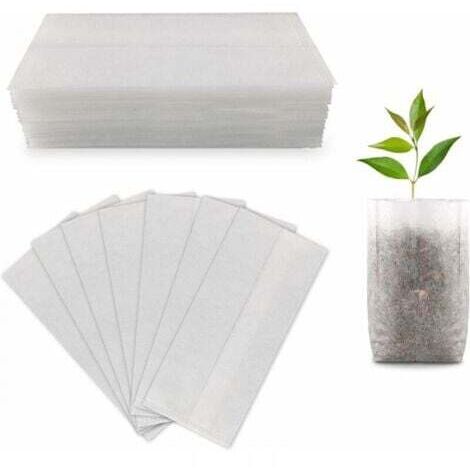 20x20cm Lot de 300 sacs biodégradables non tissés pour pépinière - Sacs de croissance pour plantes, fleurs, maison (1/4)