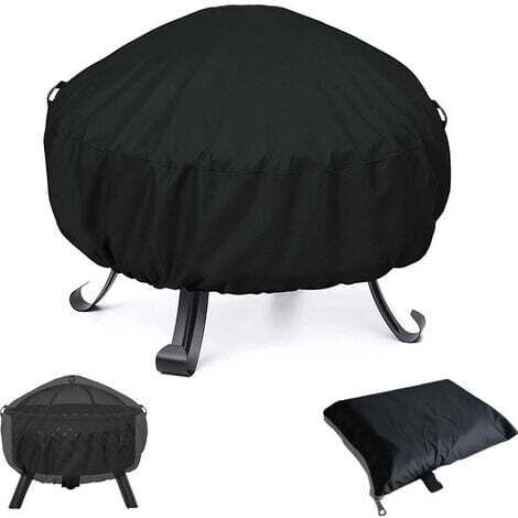 Housse de Protection pour BraséRos Barbecue ImperméAble Rond,Coupe-Vent, Housse brasero RéSistant à la DéChirure,Tissu Oxford 210D Housse pour Foyer Barbecue,Housses pour BraséRos 122x46cm