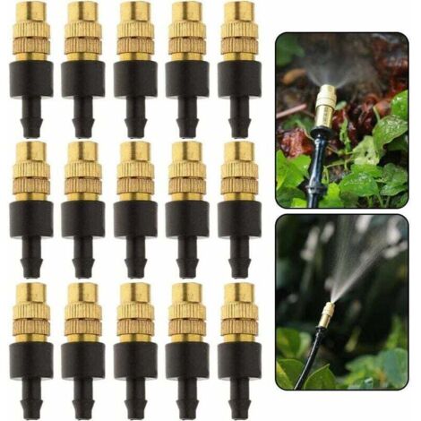 15 pcs pulvérisateur d'arrosage en Laiton,reglable buse de brumisation pour Jardinage saupoudrer en Laiton arrosage arroseur pulverisateur pour systeme d'irrigation (1/5)