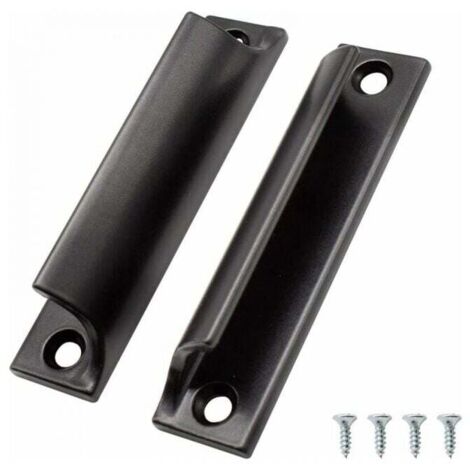 2PCS Poignée de Porte Coulissante, Aluminium Poignée Meuble, Poignee de Meuble Cuisine Noir, Disponible pour Portes de Balcon, Portes Coulissantes, Tiroirs (1/5)