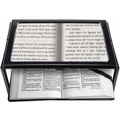 A4 Pleine Page Loupe de Lecture Loupe Sur Pied Rectangulaire Mains Libres avec 12 LED Lampe Lentille de Grossissement 2.5X pour Lire pour les Personnes âgées Les Aînés et Les Malvoyants