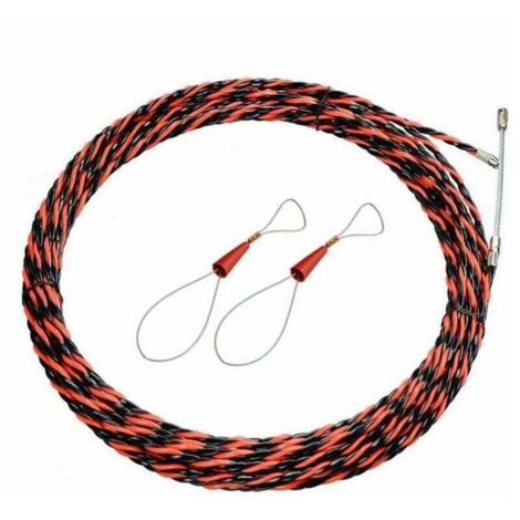 Aiguille Electricien 25M Tire Fil Electrique 5mm Diamètre Aiguille Tire Fil, rétractable d'installation pour tire Cable et rallonge en acier spiralé flexible tire fils electrique Tire fils d'électrici (1/5)