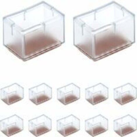 12 Pcs Protection Pied de Chaise Rectangle en Silicone pour Jambes de Chaise/Table/Sofa Largeur 24-30mm x Longueur 39-47mm,Protection plaque de cuisson (1/5)